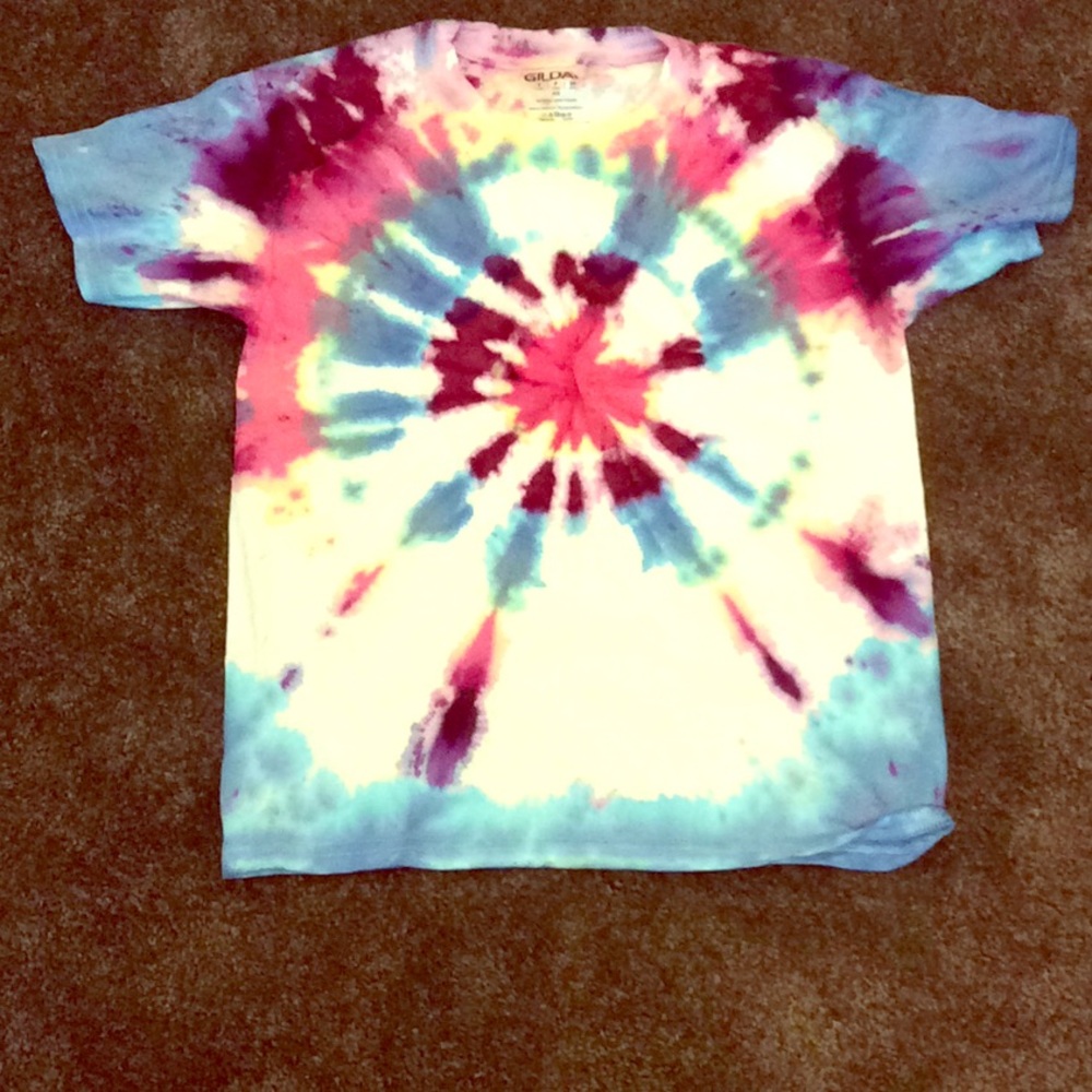 A tie dyed t shirt